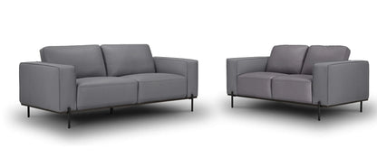 Addison - Leather Lounge - 2.5 seater and 2 seater set - Colour : Charcoal Grey