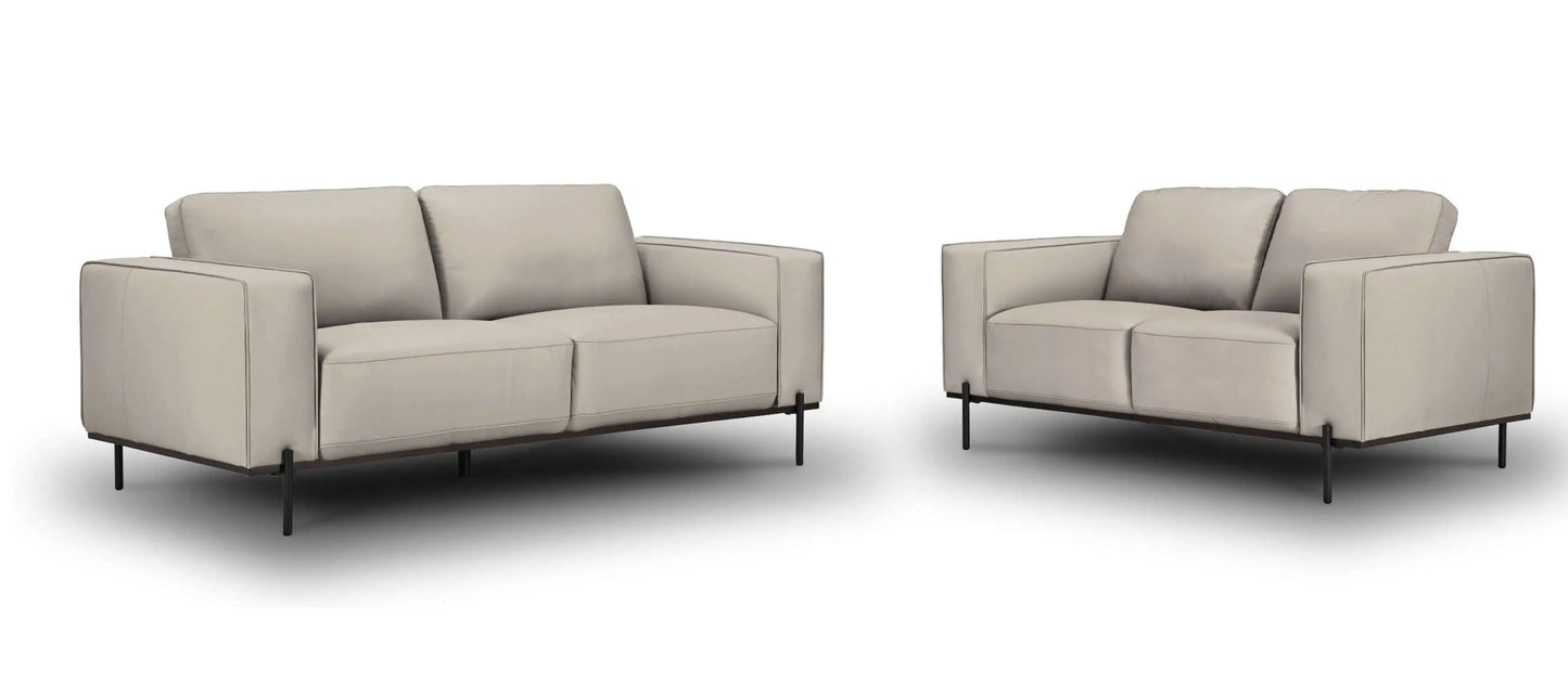 Addison - Leather Lounge - 2.5 seater and 2 seater set - Colour : Pewter