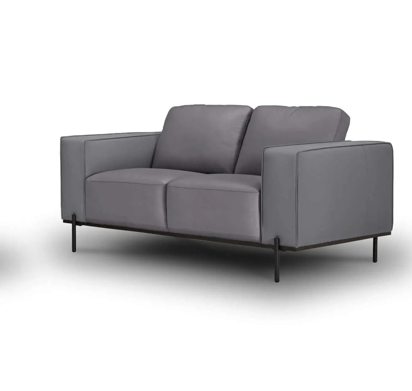 Addison - Leather Lounge - 2.5 seater and 2 seater set - Colour : Charcoal Grey