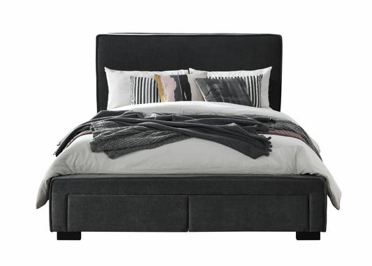 Trieste - Bed - Queen size with two drawers - Colour: Licorice