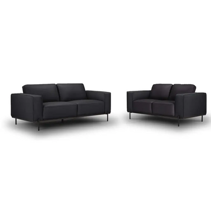 Addison - Leather Lounge 2.5 seater and 2 set Colour: Black