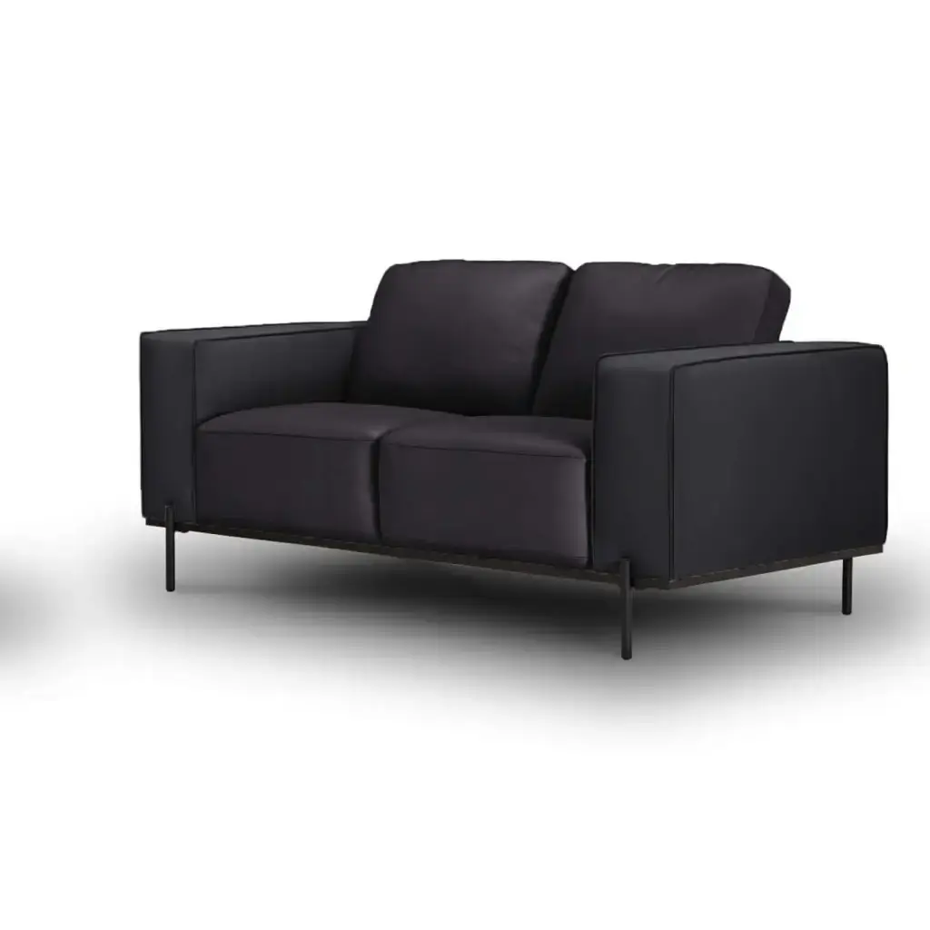 Addison - Leather Lounge 2.5 seater and 2 set Colour: Black