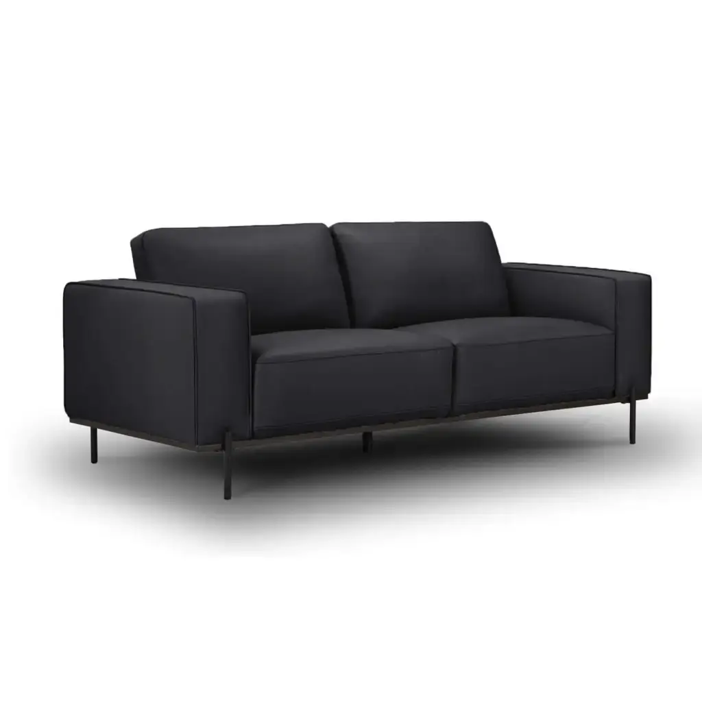 Addison - Leather Lounge 2.5 seater and 2 set Colour: Black